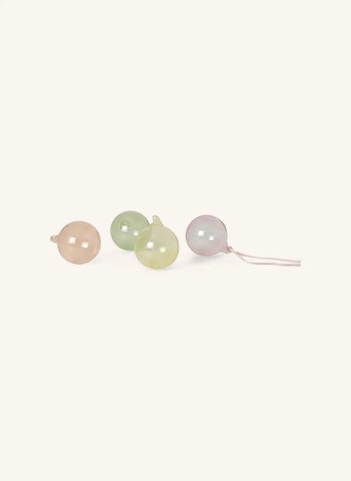 Ferm Living - Pastell Glas Weihnachtsdekorationen - 4er Set