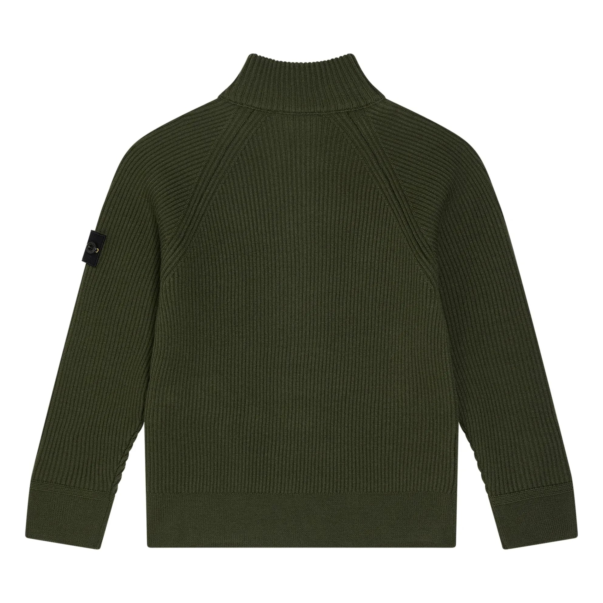 Stone Island - Weste mit Reißverschluss und Woll-Logo | Khaki