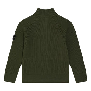 Stone Island - Weste mit Reißverschluss und Woll-Logo | Khaki