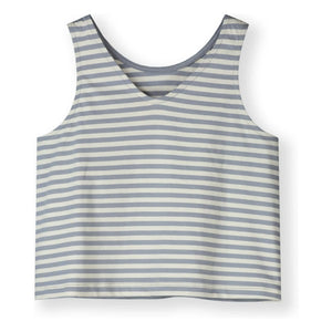 Gray Label – Gestreiftes Boxy Top aus Bio-Baumwolle | Eisblau