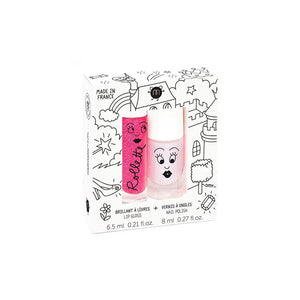 Nailmatic Kids - Märchenrosa Nagellack und Lippenbalsam Set