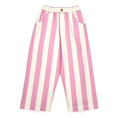 Mipounet - Claude Gestreifte Bio-Baumwollhose | Rosa