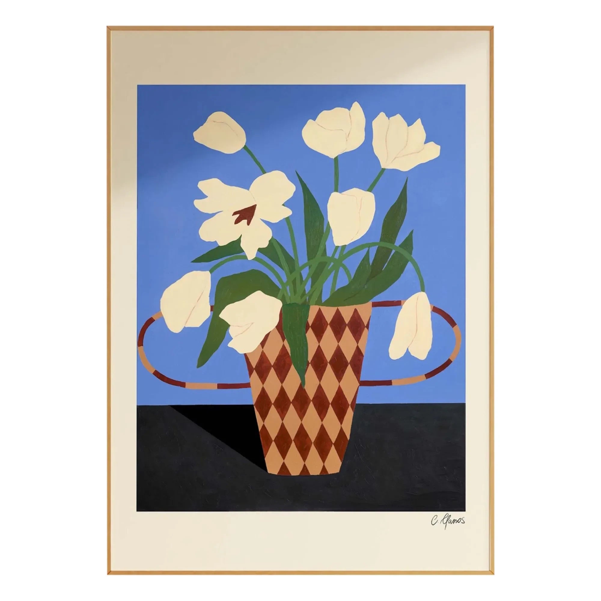 Carla Llanos – Poster „Weiße Blumen“