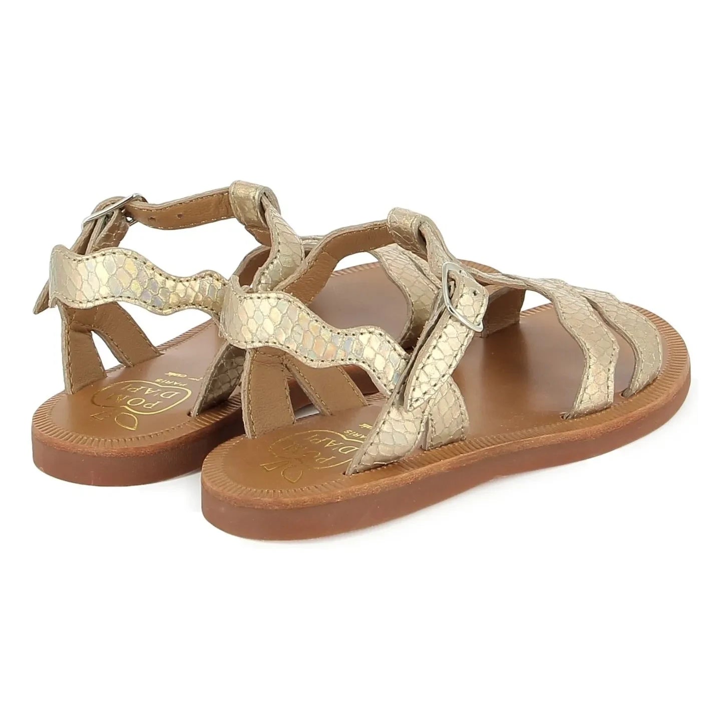 Pom d'Api - Glitzernde Plagette Frizz Sandalen | Gold