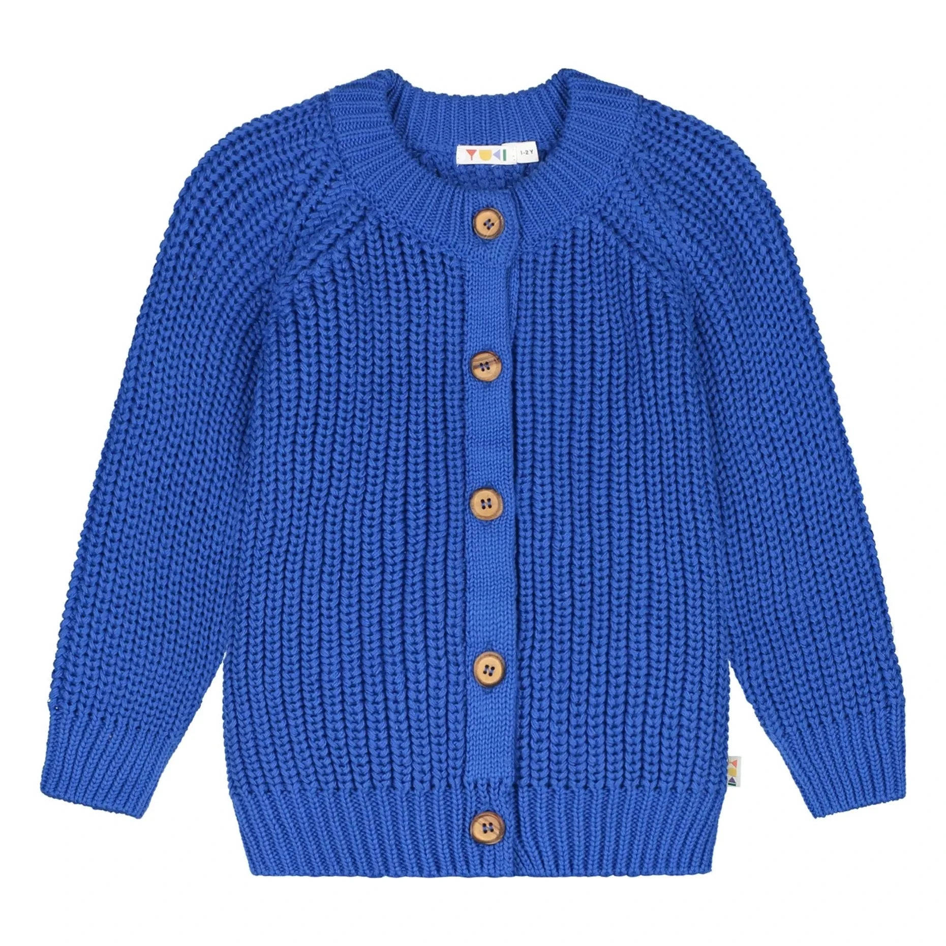 Yuki - Bio-Baumwoll-Raglan-Strickjacke | Elektroblau