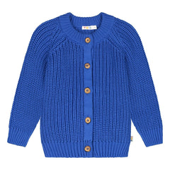 Yuki - Bio-Baumwoll-Raglan-Strickjacke | Elektroblau