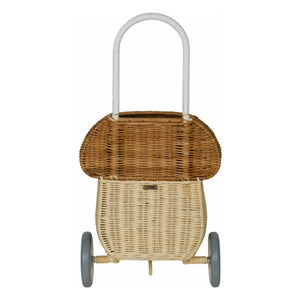 Olli Ella - Rattan-Korb auf Rädern Champignon