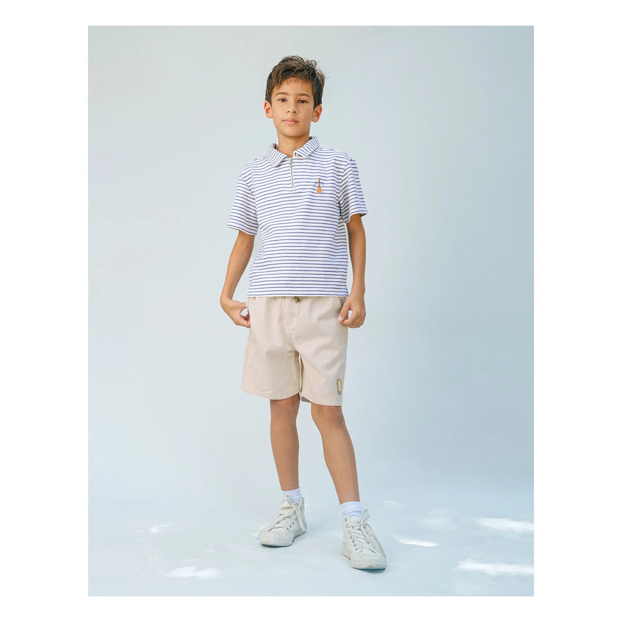 Gingersnaps - Polo Bruno Gestreift Gitarre Twill | Creme