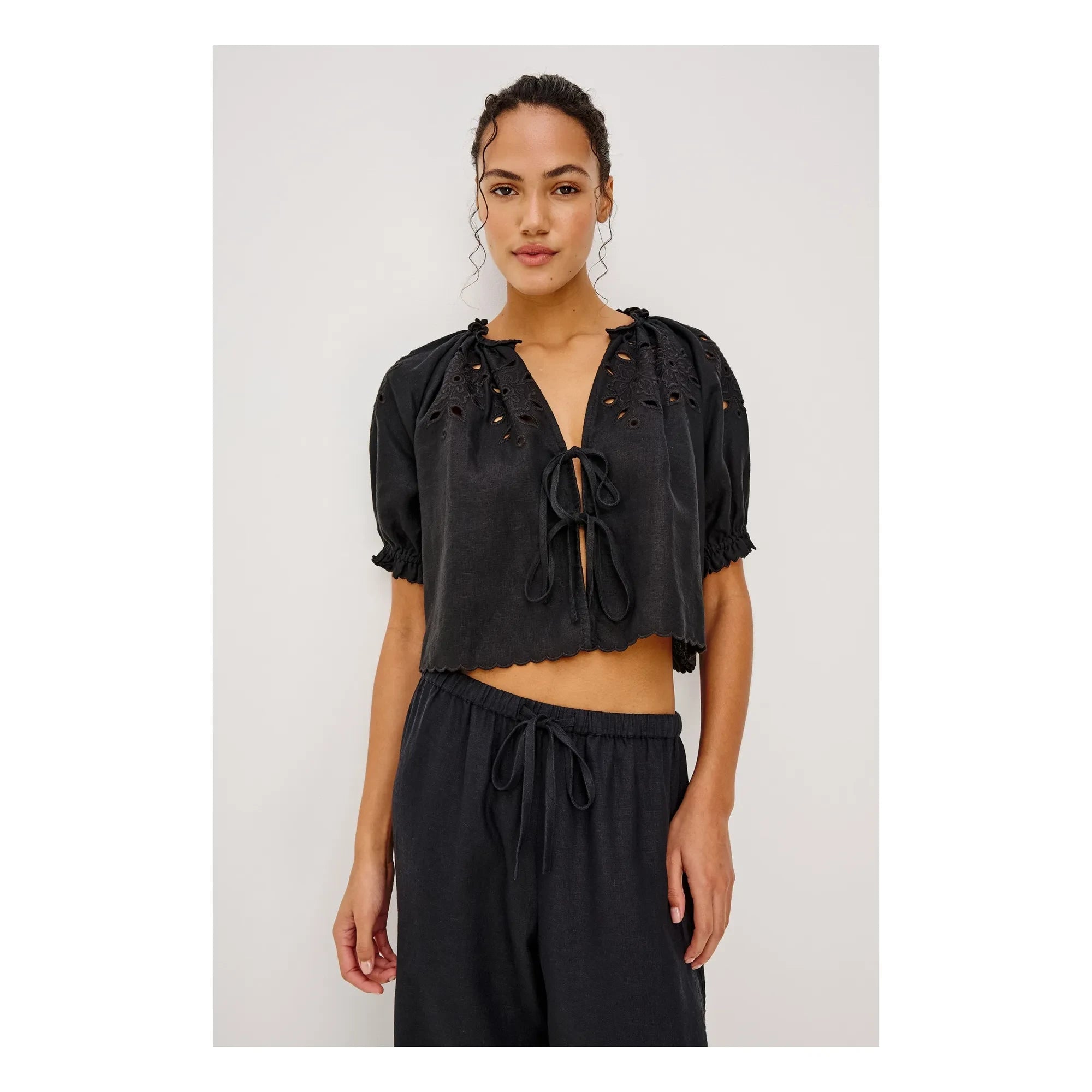 Rails - Lizbeth Bluse mit englischer Stickerei | Schwarz