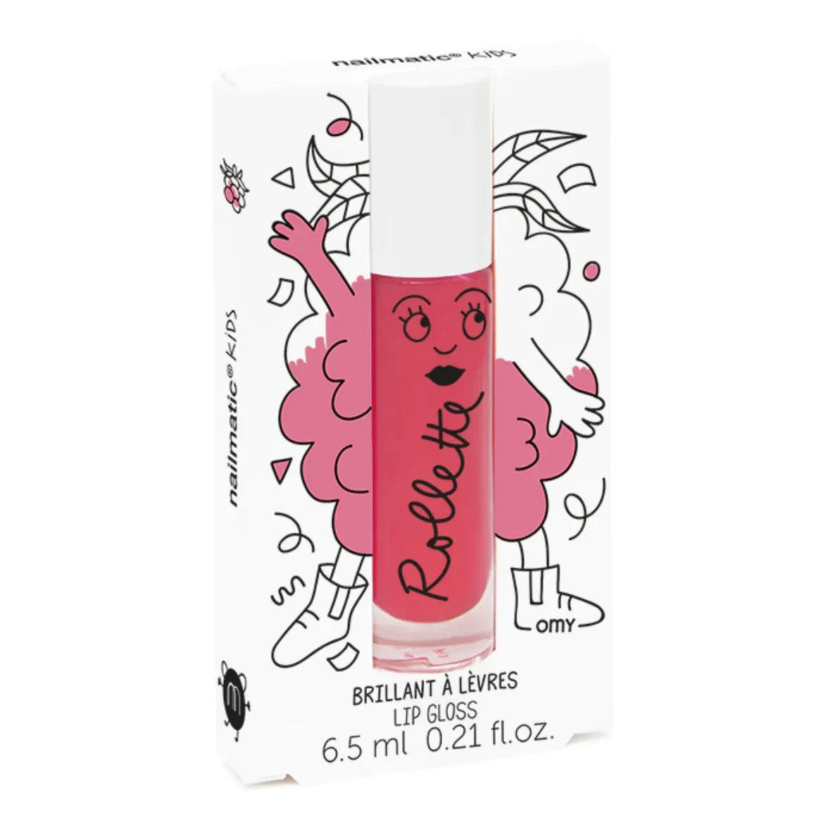 Nailmatic Kids - Ahududu Dudak Parlatıcısı Rollette - 6.5 ml | Ahududu Kırmızısı