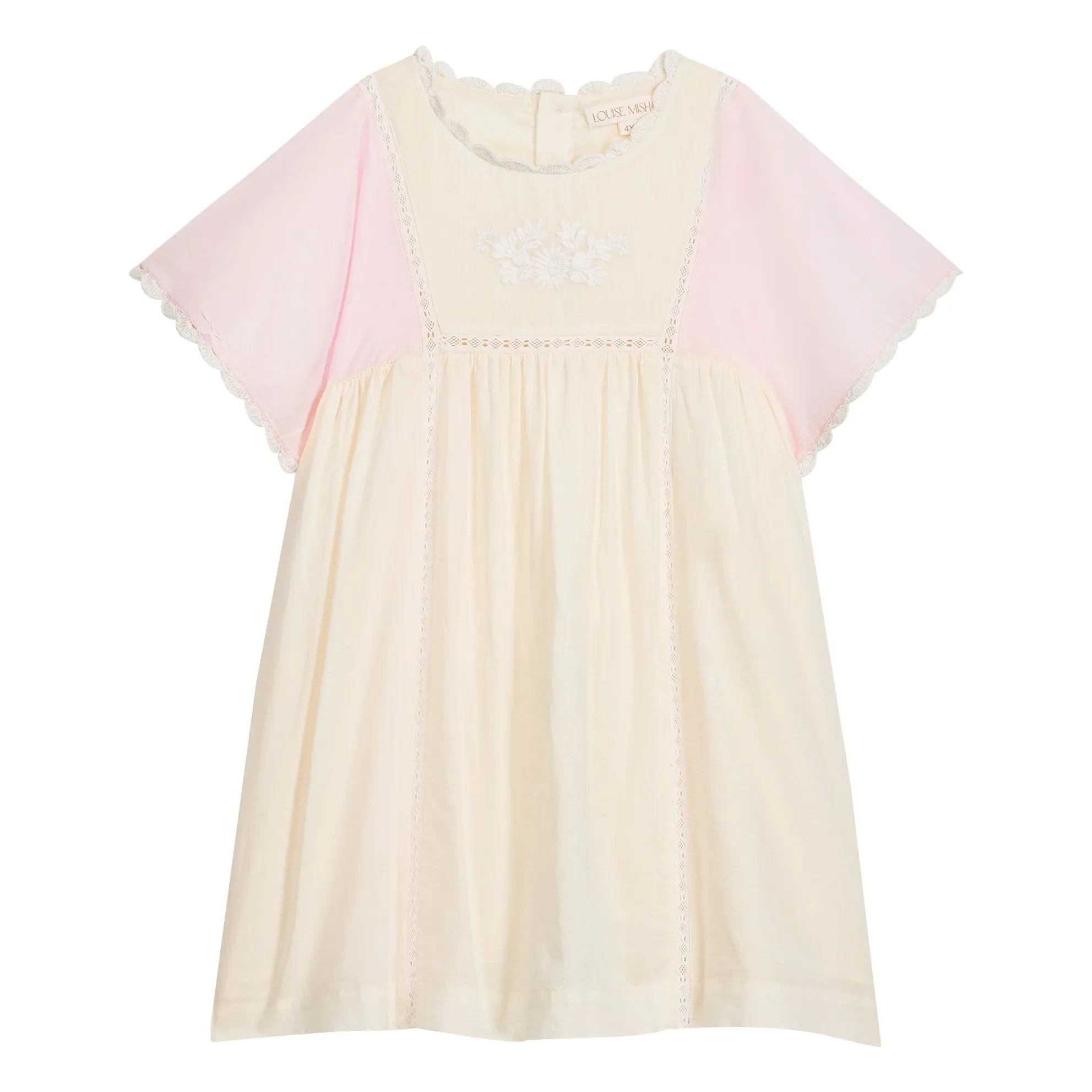 Louise Misha - Aurora Kleid aus Bio-Baumwolle mit Kontrastdetails | Gelb