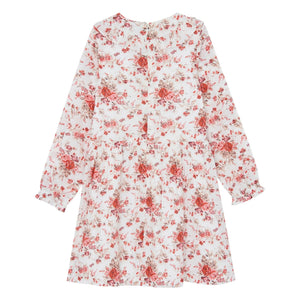 Tartine et Chocolat - Blumenkleid mit Rüschenkragen | Rosa
