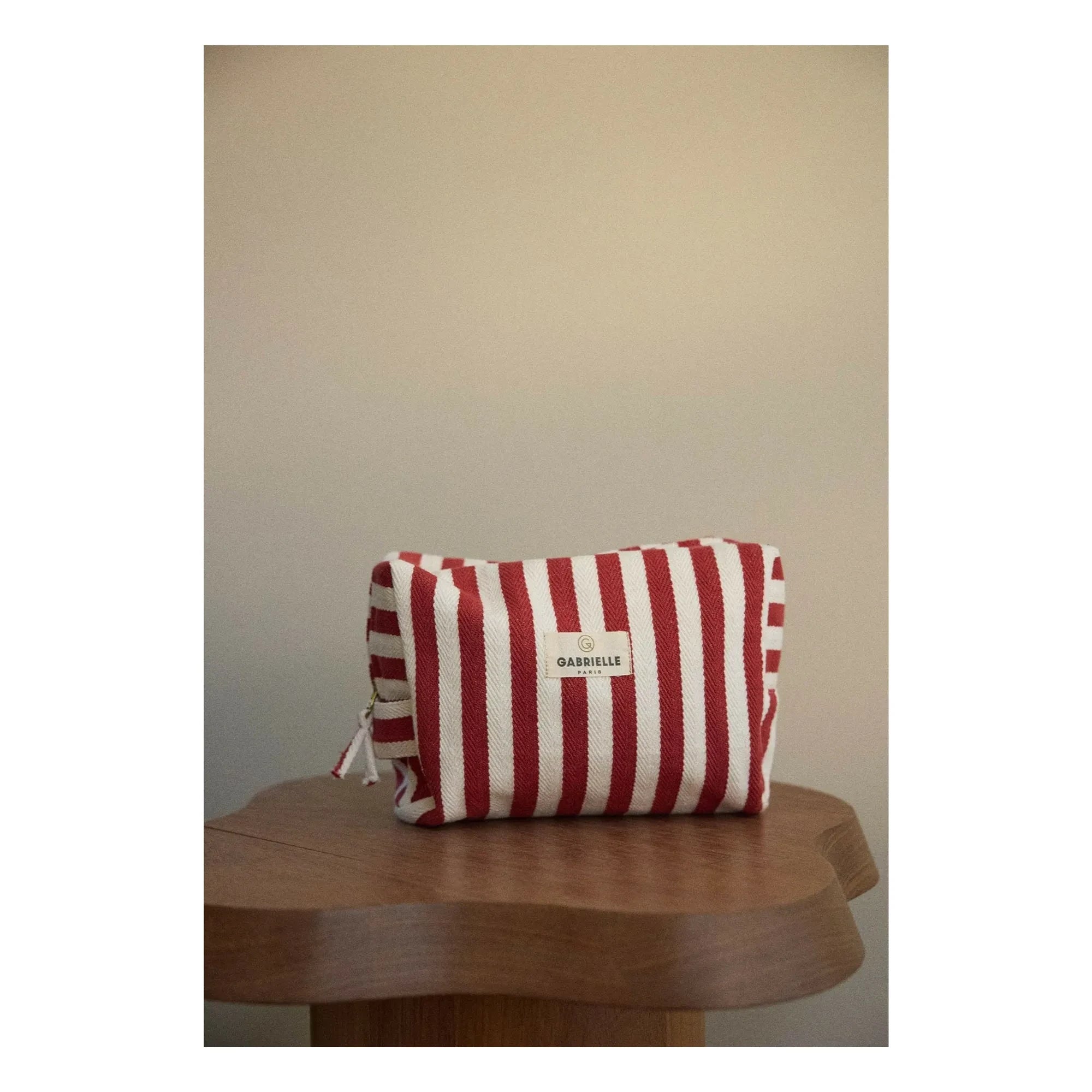Gabrielle Paris - Gestreifte Kulturtasche | Rot