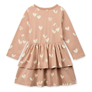 Liewood - Mindy Hearts Bio-Baumwollkleid | Pfirsich