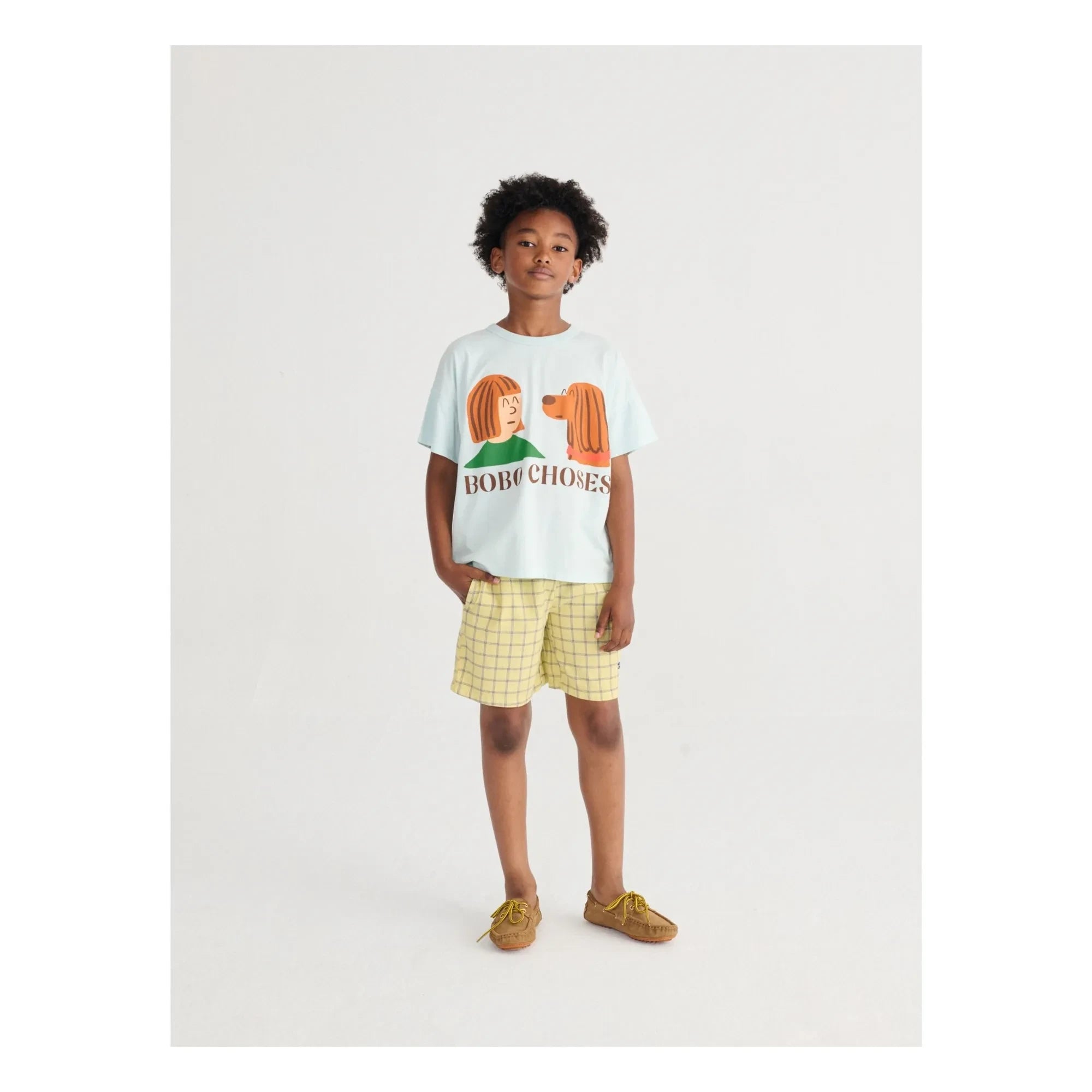 Bobo Choses - Friends T-Shirt Bio-Baumwolle | Hellblau