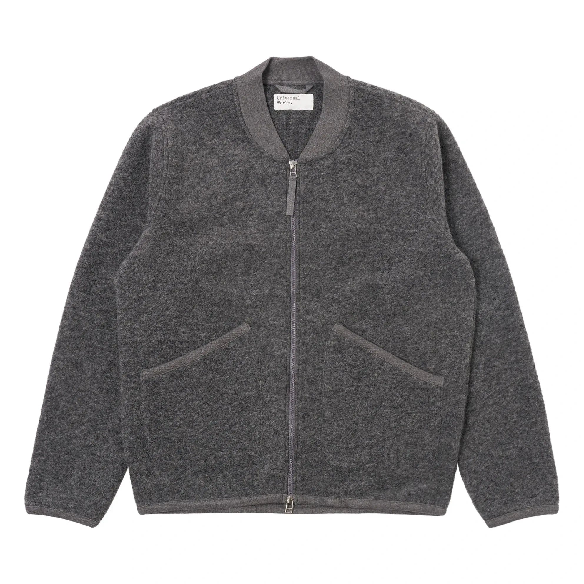 Universal Works - Bomberjacke aus Wolle mit Reißverschluss | Grau