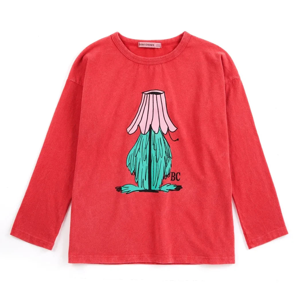 Bobo Choses - Monster Caché T-Shirt | Bio-Baumwolle | Rot