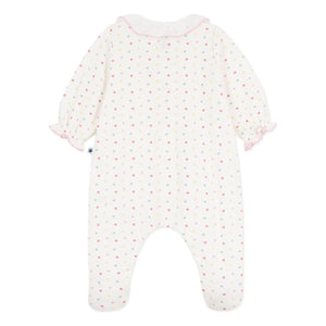 Petit Bateau - Schlafanzug Dors Bien Hearts Tubique Bio-Baumwolle | Weiß