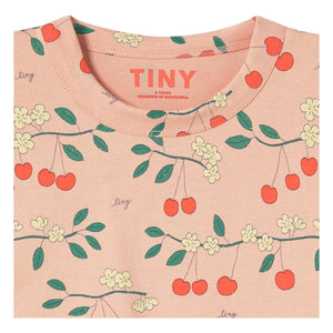 Tinycottons - Crop-Kirschen Bio-Baumwoll-T-Shirt | Rosa