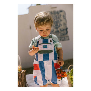 Favorite People - Gestreifter Capri Overall | Blau
