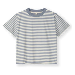 Gray Label - Oversize Gestreiftes Bio-Baumwoll-T-Shirt | Ice Blue