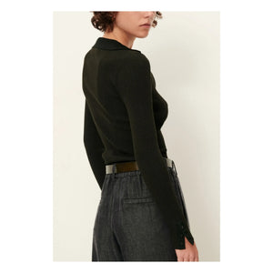 Sessùn - Lykke Metallic Polo Pullover | Nachtblau