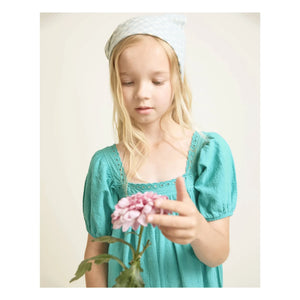 Búho – Bio-Baumwoll-Spitzenkleid | Türkis