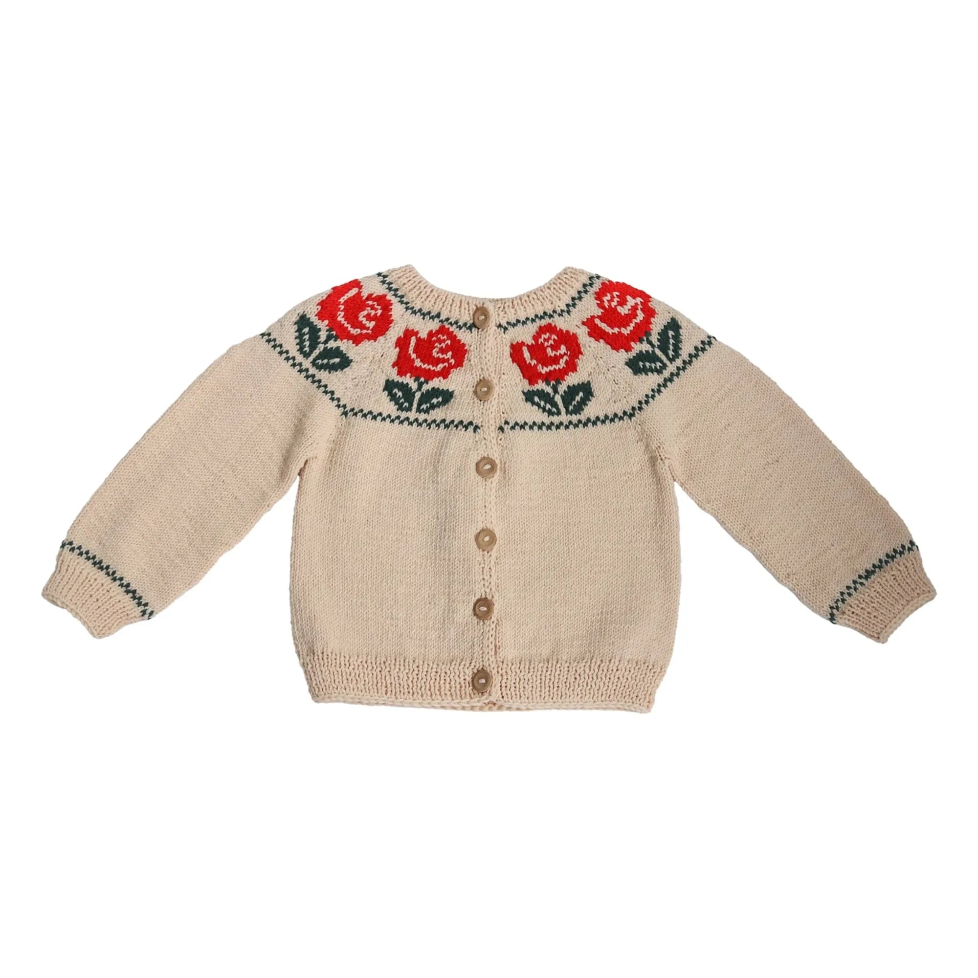 Kalinka - Rosa Cardigan aus Merinowolle | Beige