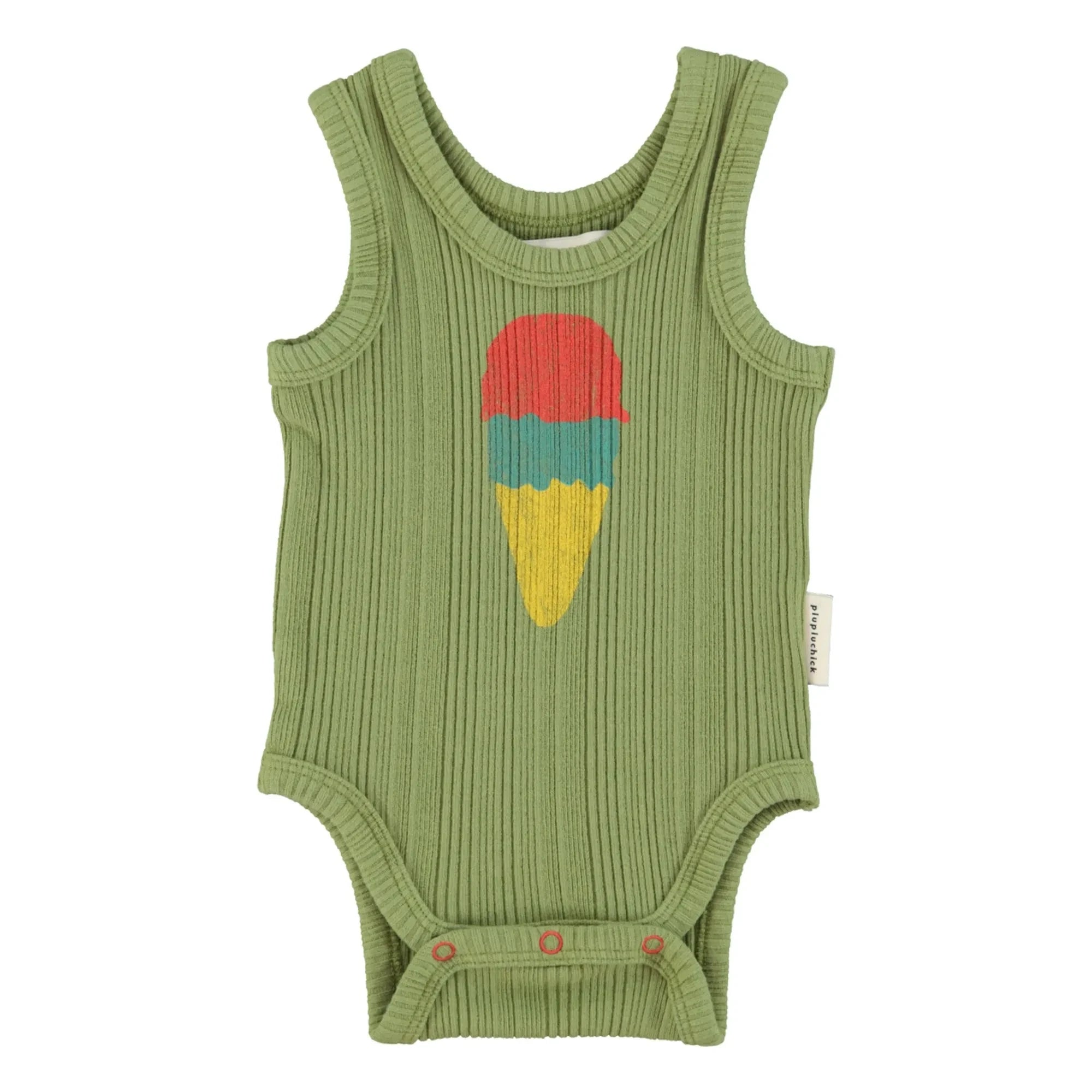 Piupiuchick - Body aus Bio-Rippbaumwolle Glace | Olive