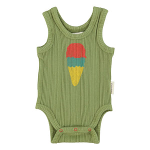 Piupiuchick - Body aus Bio-Rippbaumwolle Glace | Olive