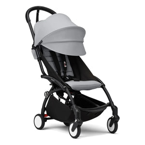 Stokke® - YOYO³ kompletter Kinderwagen 0+ und 6+ Schwarzer Rahmen | Stein