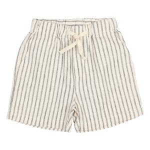 Búho – Gestreifte Leinen-Bermudashorts | Ecru