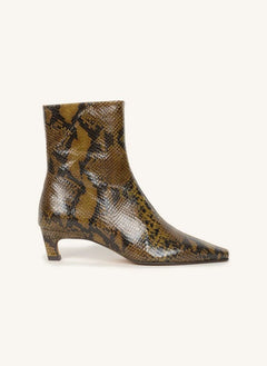 Bobbies - Lauren Python Lederstiefel | Oliv