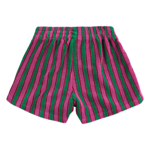 Bobo Choses - Gestreifte Frottee-Shorts | Grün