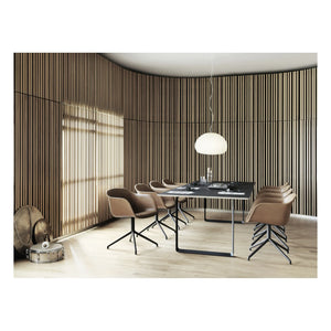 Muuto - Fiber-Lederstuhl mit Armlehnen | Cognac