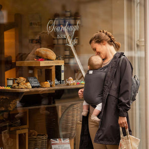 Gaia Stretchy Baby Wrap Carrier - Organic Cotton - Graphite-Baby Carriers- | Natural Baby Shower