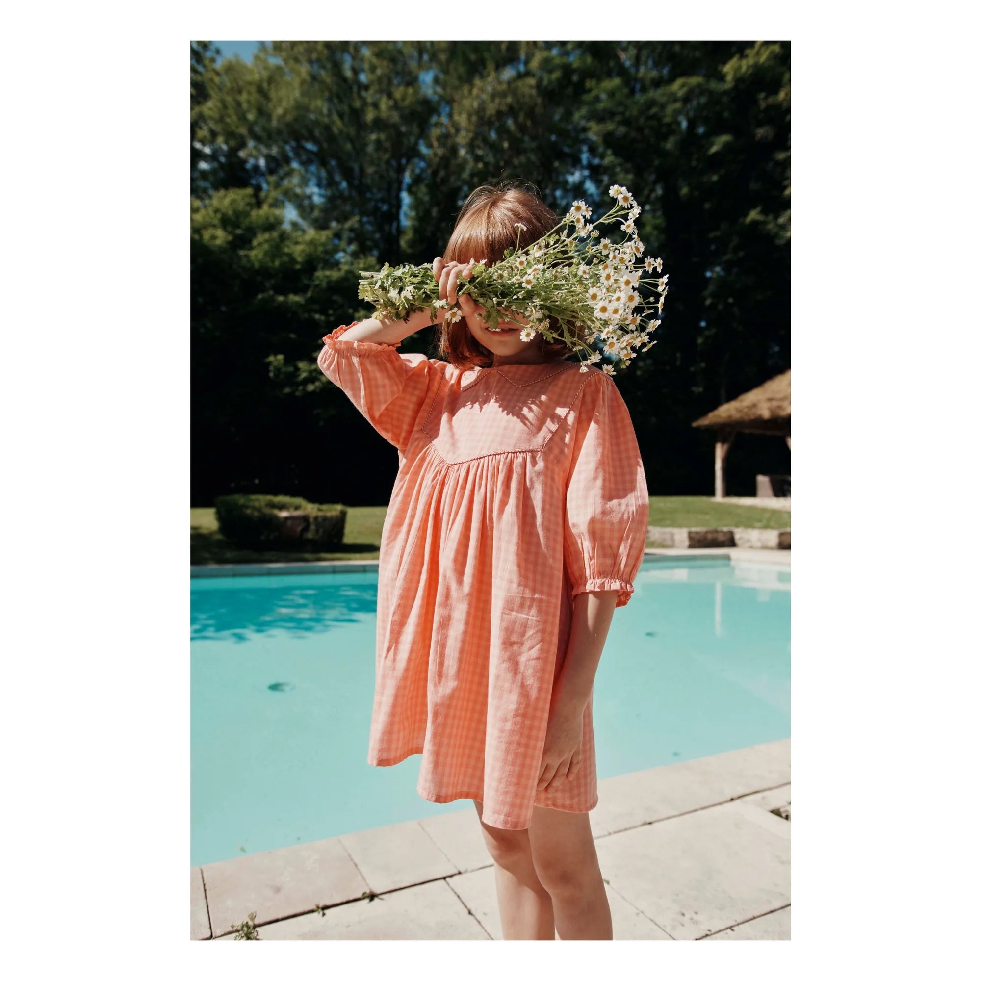 Emile et Ida - Gingham Pfirsichblütenkleid | Pfirsich
