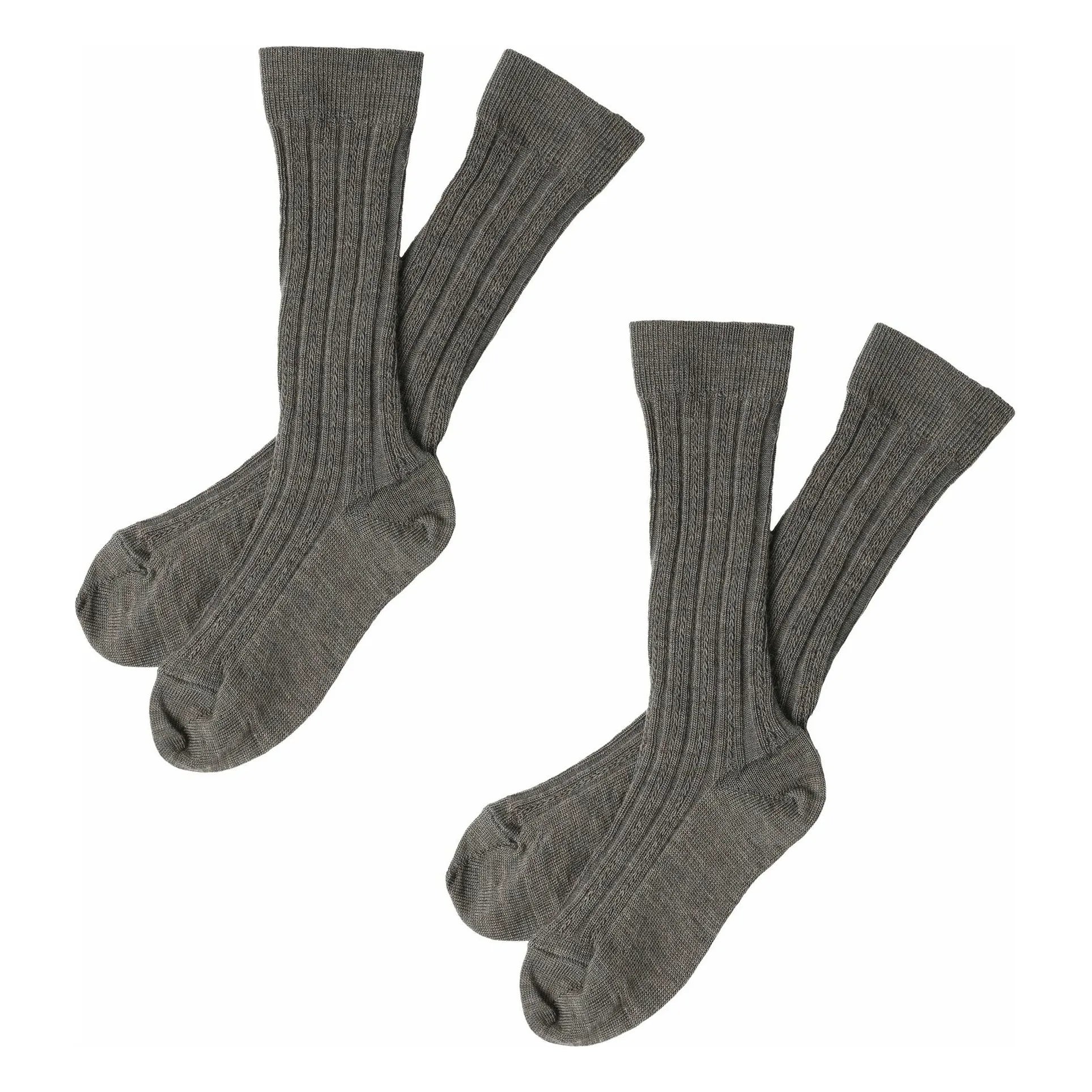 FUB - Hohe Wollsocken | Dunkelbeige