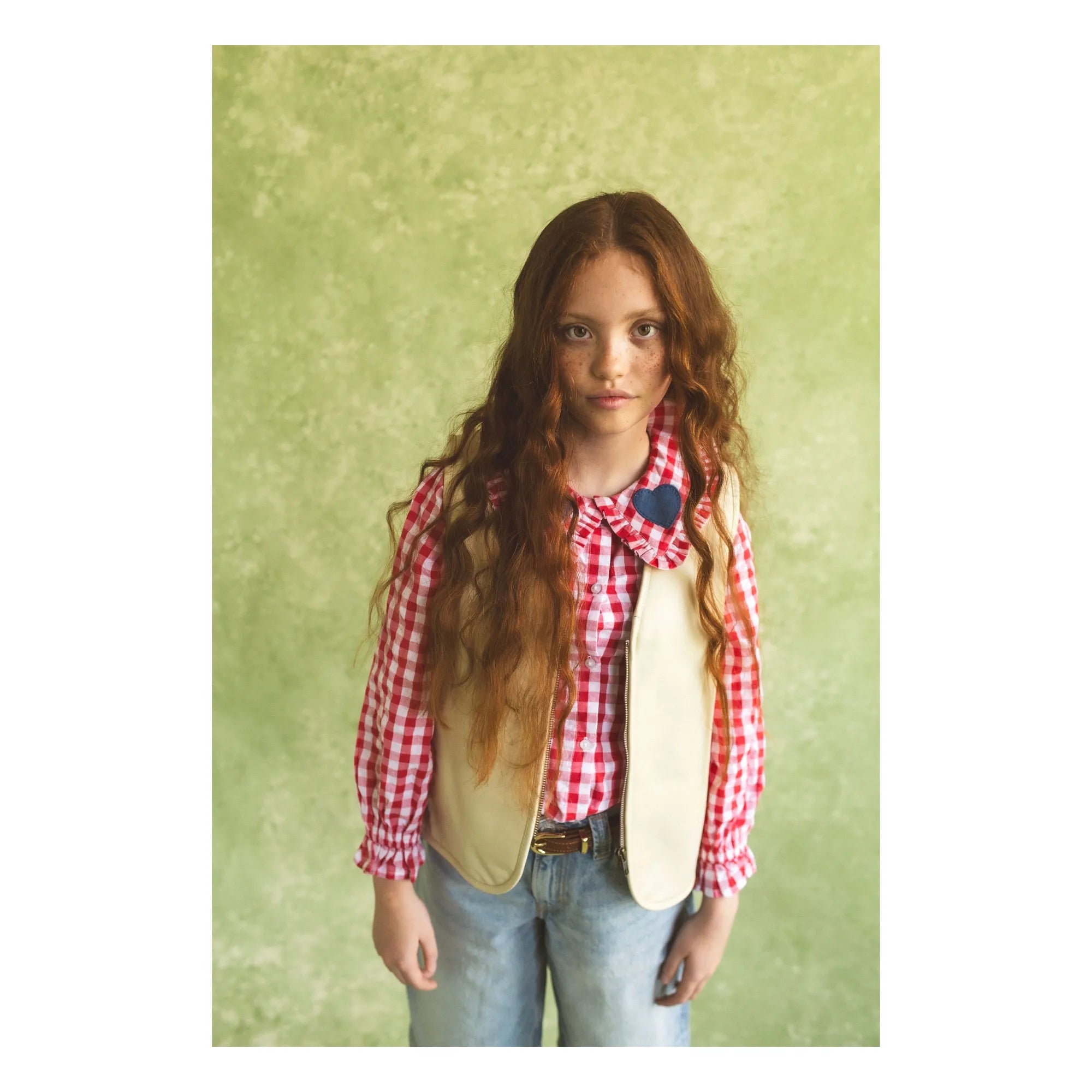 Fille Garçon - Hold Ya Horses Nappa Leder Ärmellose Jacke | Creme