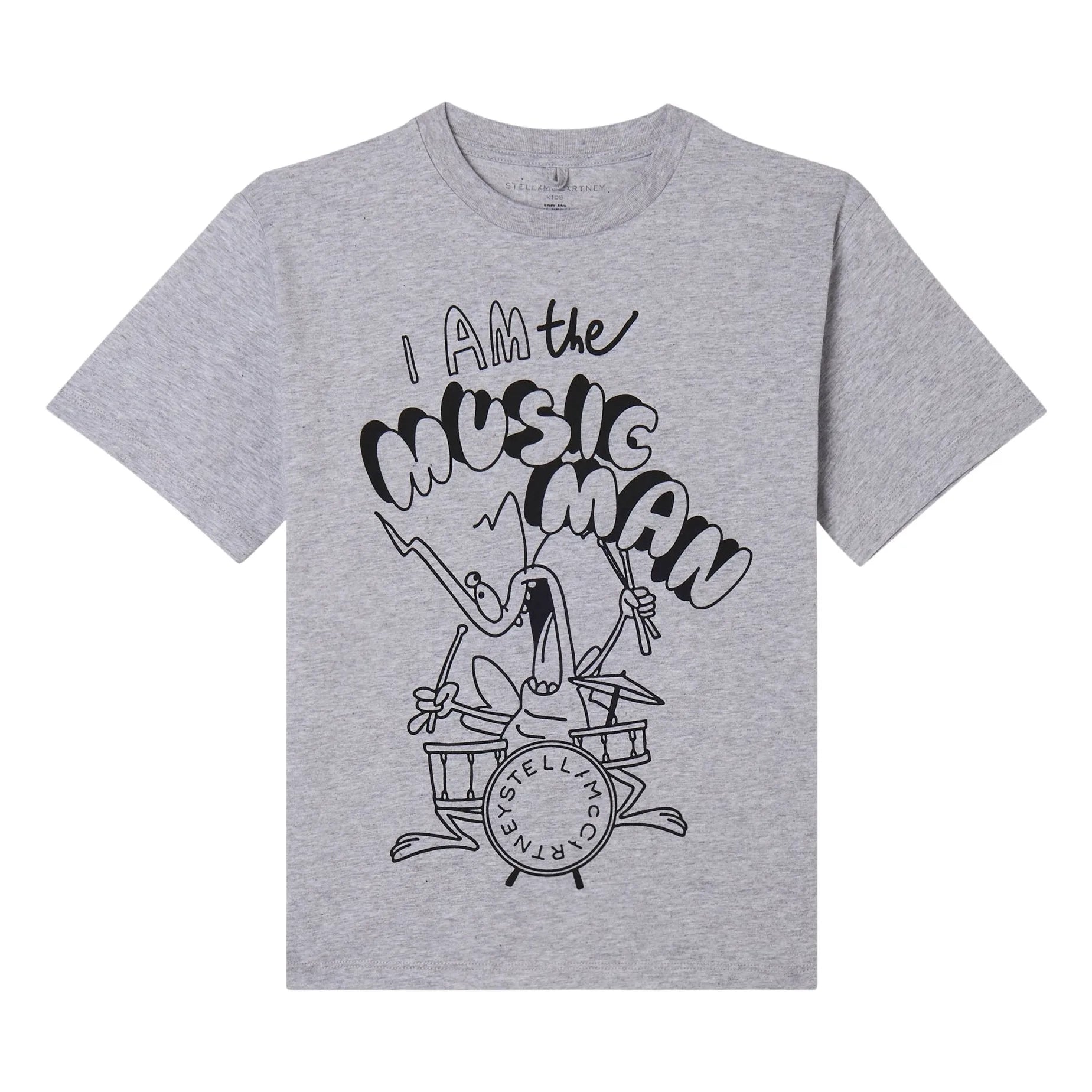 Stella McCartney Kids – T-Shirt „I'm a Music Man“ aus Bio-Baumwolle | Grau