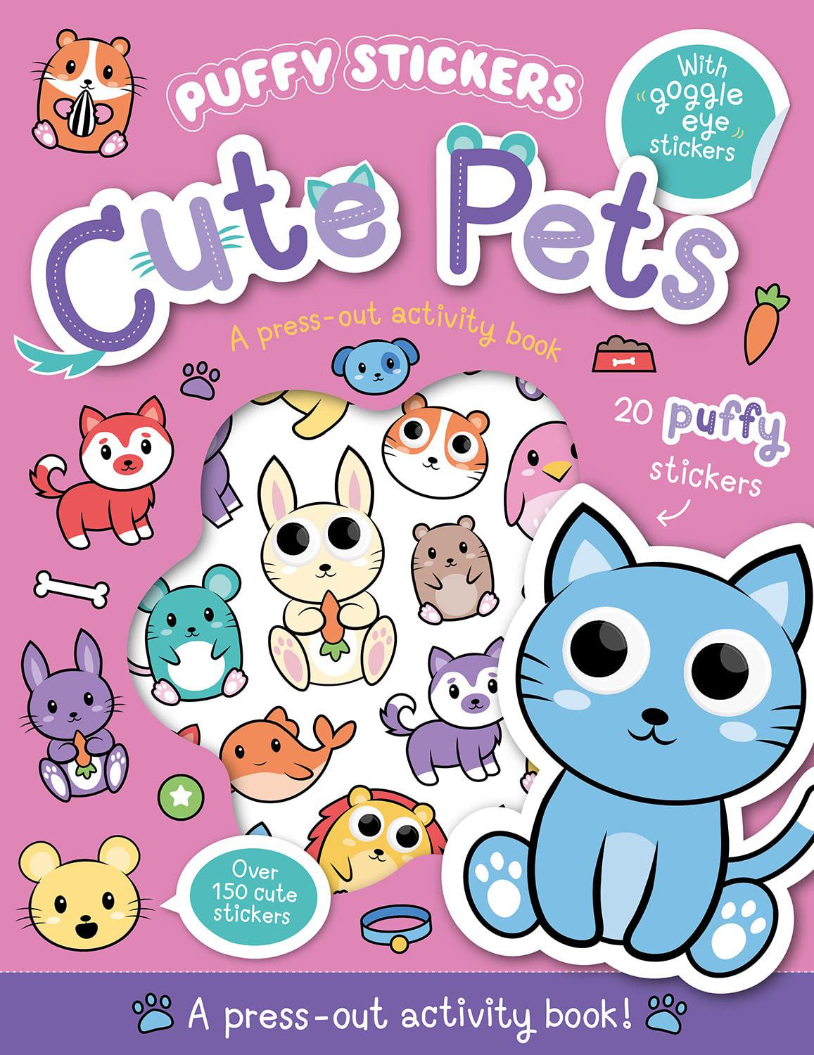 Stellen Sie sich das vor – Englisches Puffy Sticker-Buch mit süßen Haustieren
