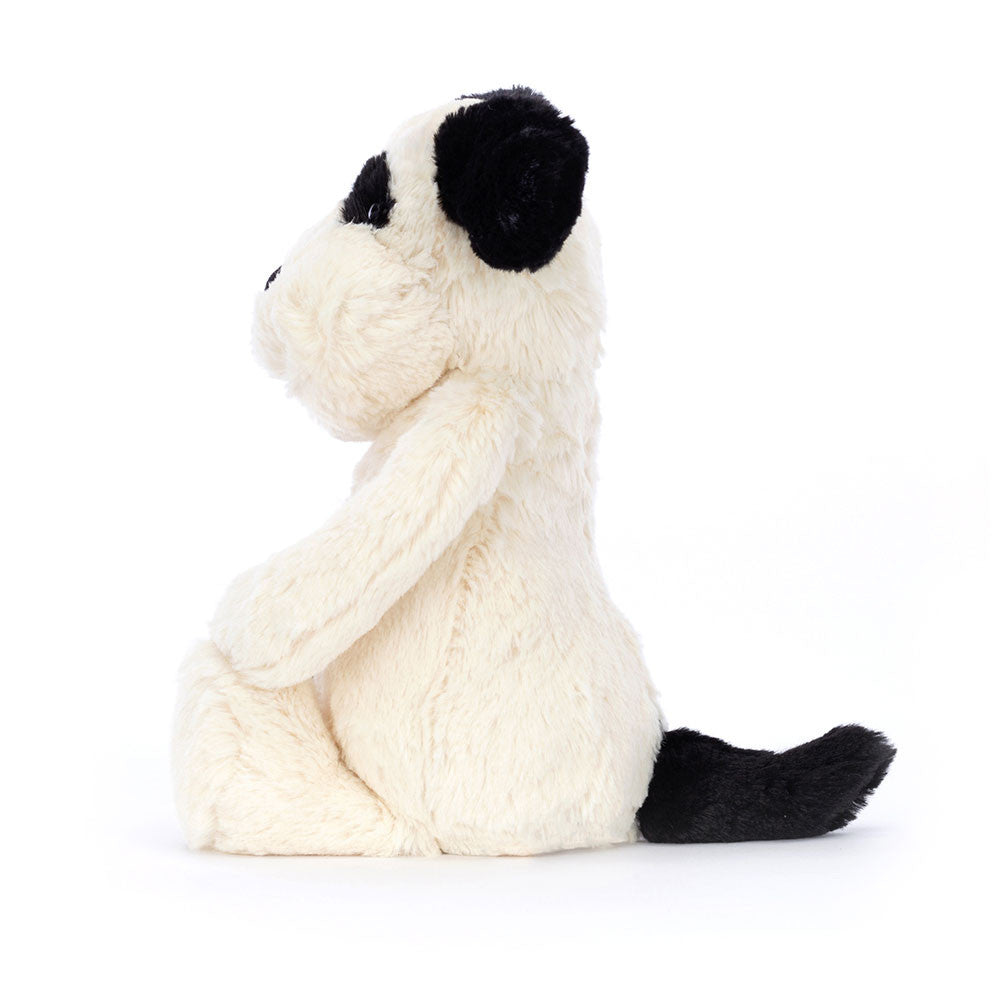 JellyCat - Scheuernder schwarzer und cremefarbener Welpen Hund Plüschspielzeug 31 cm