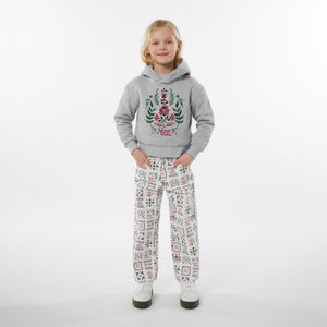 KENZO Girls Seasonal Print Trousers in Ivory