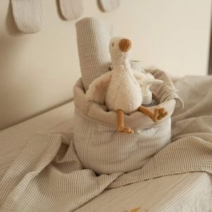 Little Dutch Storage Basket Small - Pure Soft Beige Stripe-Storage Baskets-Pure Soft Beige Stripe-Small | Natural Baby Shower