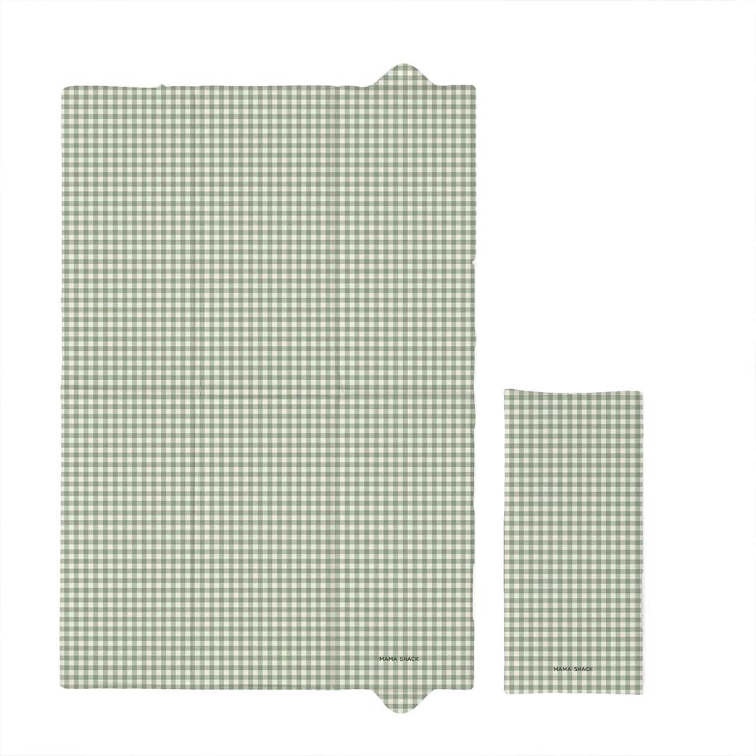 Mama Shack Foldable Travel Changing Mat - Sage Green Gingham-Travel Changing Mats-Sage Green Gingham-One Size | Natural Baby Shower