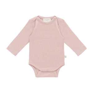 Merino Kids Merino Long Sleeve Envelope Bodysuit - Cloud Pink-Bodysuits-Cloud Pink-0-3m | Natural Baby Shower