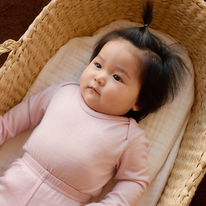 Merino Kids Merino Long Sleeve Envelope Bodysuit - Cloud Pink-Bodysuits-Cloud Pink-0-3m | Natural Baby Shower