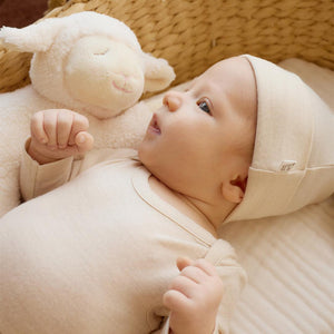 Merino Kids Merino Long Sleeve Envelope Bodysuit - Natural-Bodysuits-Natural-0-3m | Natural Baby Shower