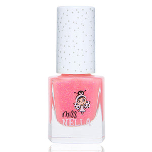 Miss Nella – Abziehbarer Nagellack mit Korallrosa Glitter