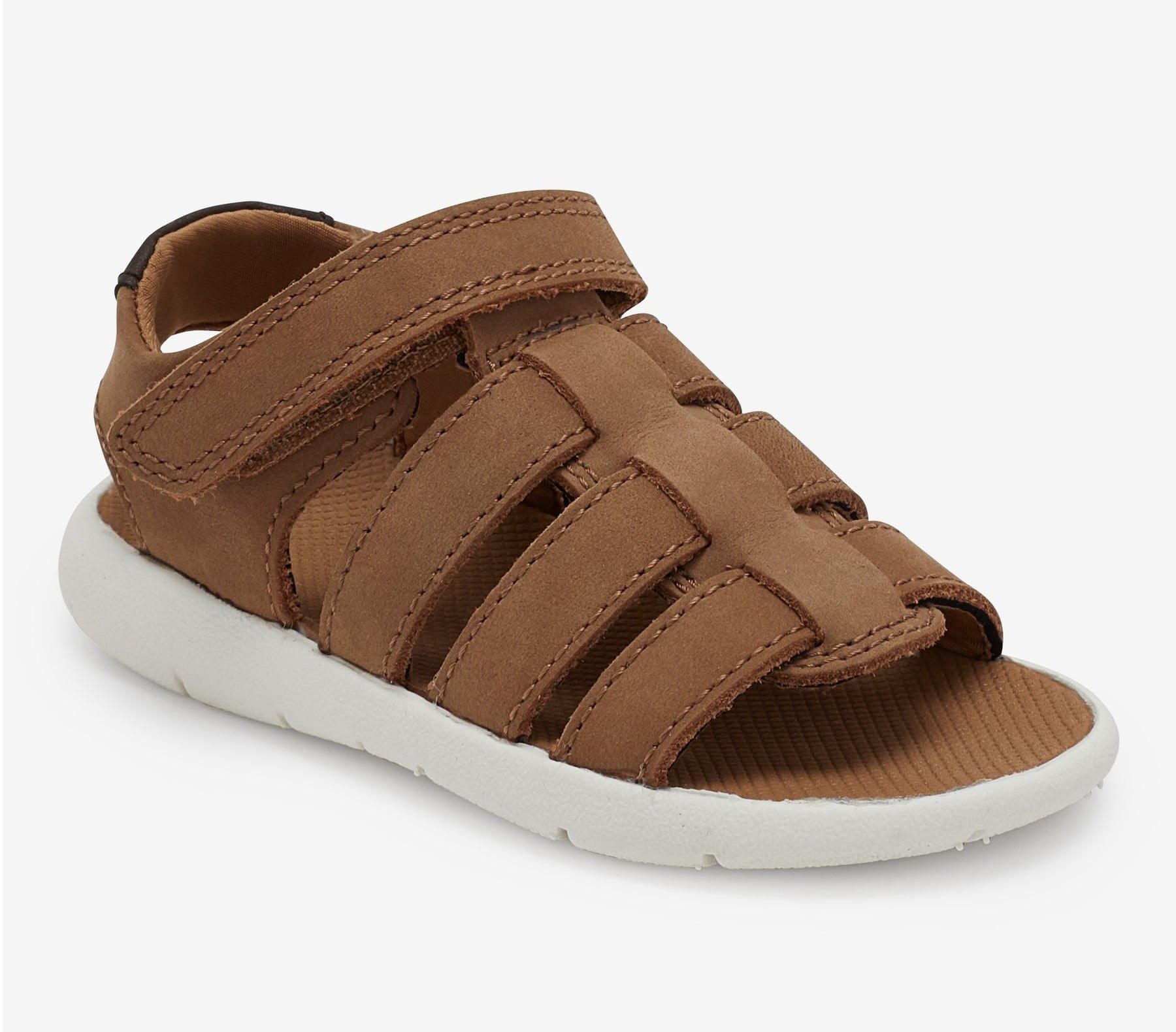 Weiter – Leichte braune Fisherman-Sandalen für Kinder aus echtem Leder – 28